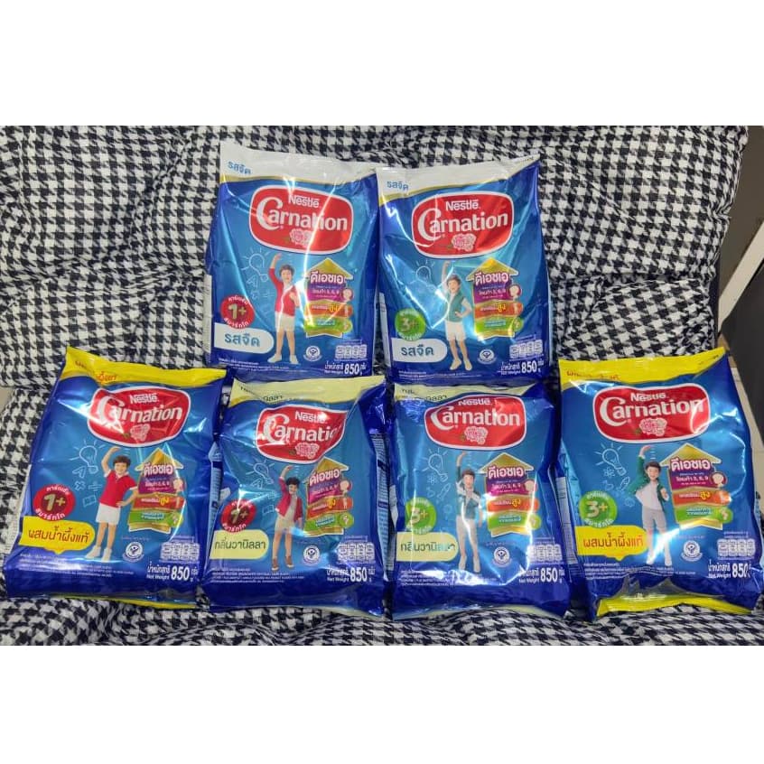 เนสท์เล่ คาร์เนชั่น 1+, 3+ ขนาด 850ก. (รสจืด,วานิลลา,น้ำผึ้ง)