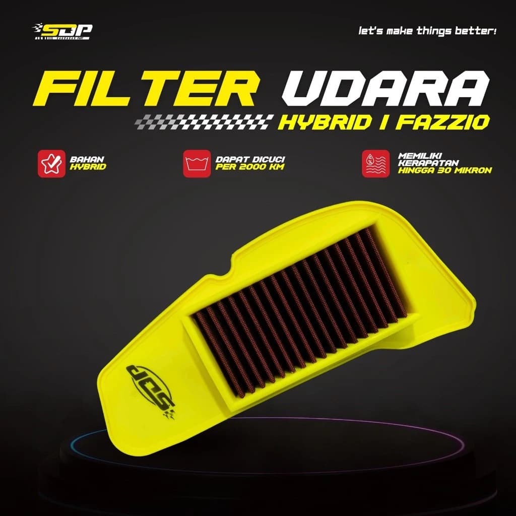 SDP HYBRID FAZIO - ไส้กรองอากาศไฮบริด ไส้กรองอากาศสแตนเลส Yamaha Fazzio Filano