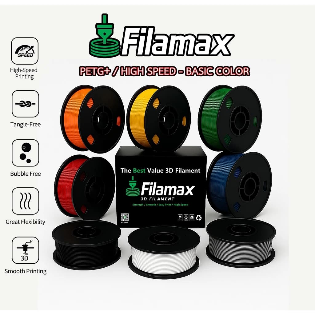 Filamax เส้นพลาสติก PETG Filament 3D Printer 1.75mm 1kg ไร้กลิ่น ปริ้นง่ายกว่า High Quality