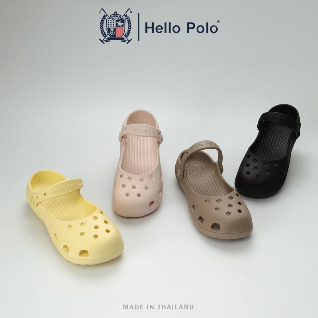 Hello Polo รองเท้าแฟชั่นผู้หญิง รองเท้าแมรี่เจน ทรงบัลเล่ต์ ดีไซน์เรียบง่าย กันลื่นและทนทาน EVA แฟชั่นฤดูร้อน HP8075