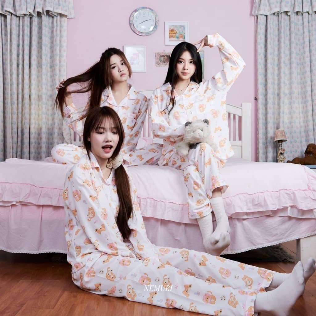 ชุดนอน Nemuri Pajama ชุดนอนน่ารัก ผ้าไหมอิตาลี เบา ใส่สบาย ลายน่ารัก ฟรีไซส์